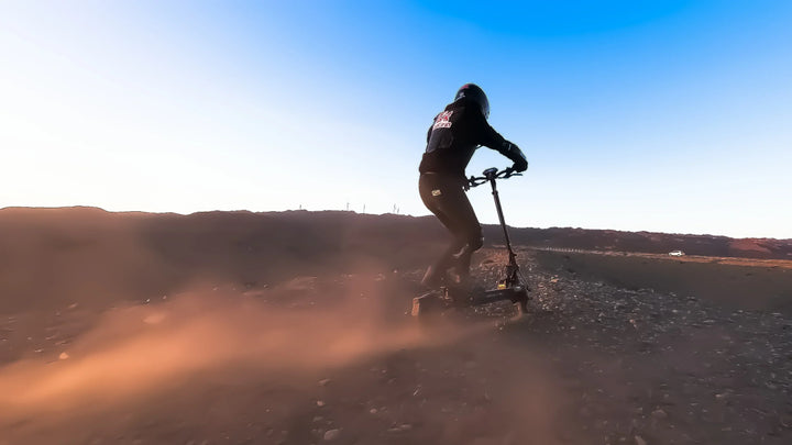 KuKirin G2 Master electric scooter exploring countryside roads